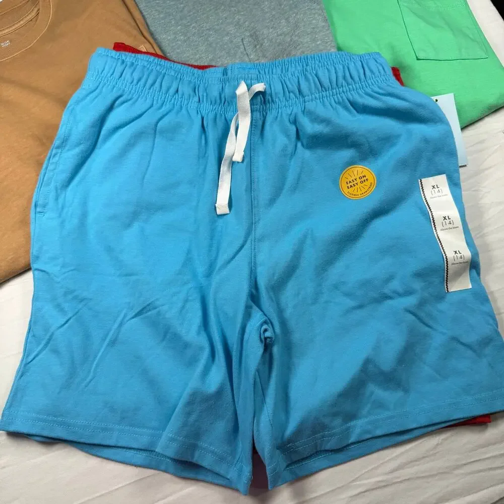 Cat & Jack Summer Lot Boys XL 14 & 14 Husky Shorts Short Sleeve Shirts NWT